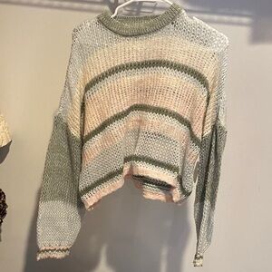 Altar'd State Pastel Striped Knit Sweater
